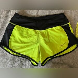 Nike Bright Yellow and Black Athletic shorts